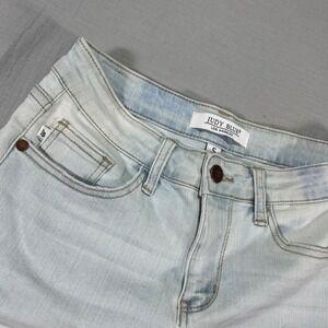 Judy Blue‎ Denim Shorts Frayed Hem Light Wash Stretch Casual Womens Size S